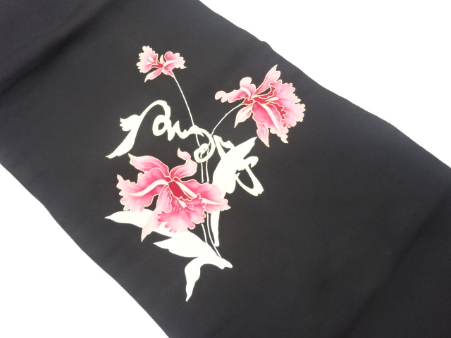 塩瀬金彩花葉模様名古屋帯